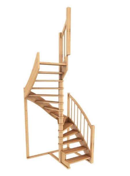 Лестница К-005м/2 без подступенков Л дуб