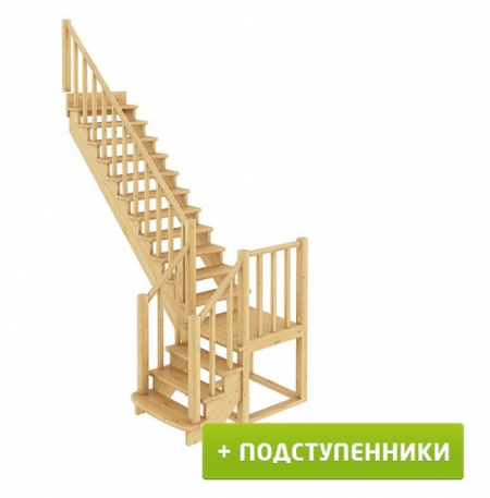 Лестница К-021м с подступенками Л дуб