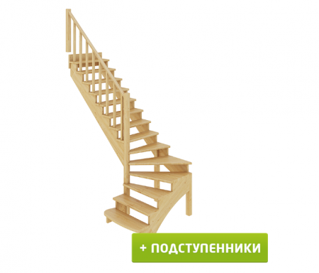 Лестница К-001м/1 с подступенками Л сосна