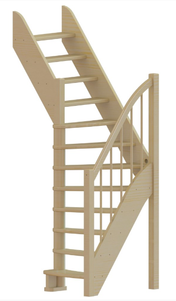 Лестница ЛС-91м+1 без подступенков Л сосна