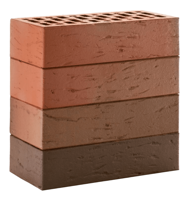 Кирпич ЛСР лицевой керамический пустотелый 1НФ красный флэш рустик