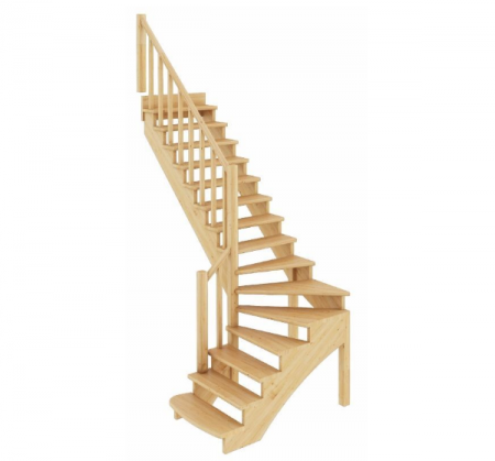 Лестница К-001м/4 без подступенков Л сосна