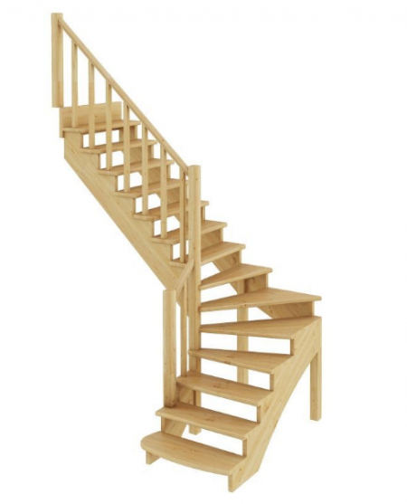 Лестница К-001м/2 без подступенков Л сосна