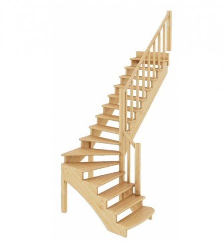 Лестница К-001м/4 без подступенков П дуб