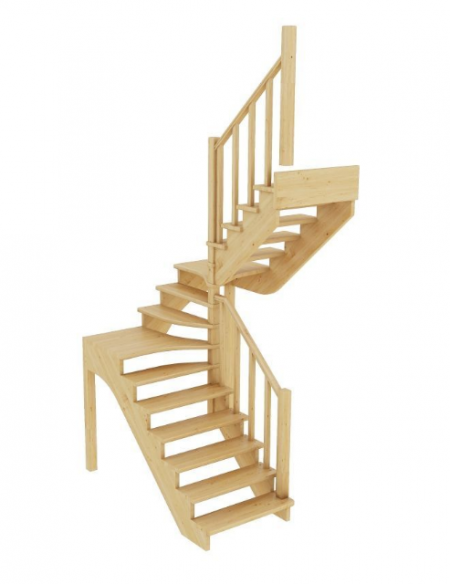 Лестница К-033м без подступенков П дуб