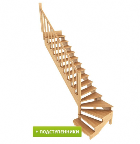 Лестница К-001м/8 с подступенками Л сосна