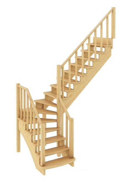 Лестница К-021м без подступенков П дуб