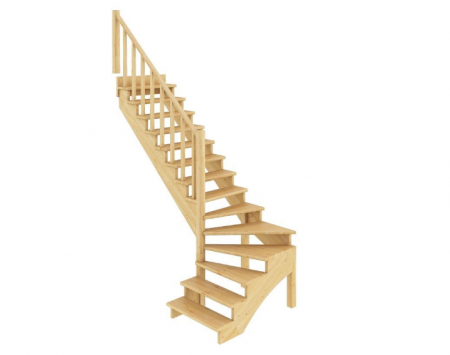 Лестница К-001м/3 без подступенков Л сосна