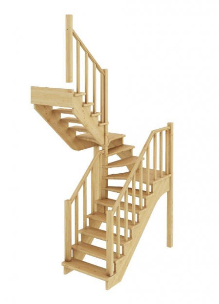 Лестница К-034м без подступенков Л бук